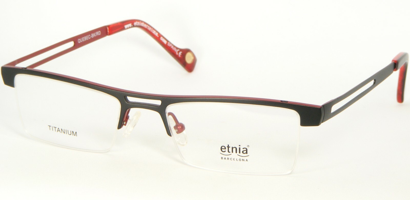 NEW Etnia BARCELONA QUEBEC-BK/RD BLACK /RED EYEGLASSES GLASSES 50-18-140... - $83.35
