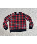 Polo Ralph Lauren Sweatshirt Youth Large Red Buffalo Plaid Crewneck Pull... - $24.74
