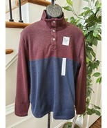 Sonoma Men&#39;s Blue &amp; Maroon 100% Polyester Long Sleeve Supersoft Sweater ... - $47.86 CAD