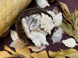 Snow Agate Leaf Carving, Snow Agate Leaf, All Natural - £10.38 GBP
