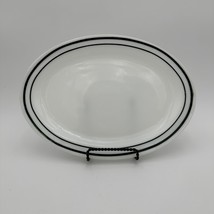 Vtg Anchor Hocking Fire King Platter Green Trim Milkglass 12 Inch - £26.89 GBP