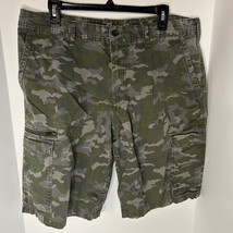 Eddie Bauer Shorts Mens Sz 36 Camo Ripstop Cargo Flat Front Hiking Gorpcore - $38.63 CAD