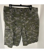 Eddie Bauer Shorts Mens Sz 36 Camo Ripstop Cargo Flat Front Hiking Gorpcore - $38.55 CAD