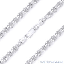 4.3mm Byzantine Bali Link Italian Chain Necklace Italy Solid 925 Sterling Silver - £64.22 GBP+