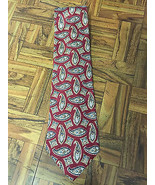 PERRY ELLIS Portfolio 100% Imported Silk Burgundy Paisley Men&#39;s Tie Made... - £5.03 GBP