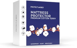 Protect-A-Bed, Premium Cotton-Terry Mattress Protector, Waterproof,, Sided, King - £56.56 GBP