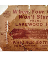 1948 Wallace Brothers Garage Advertisement Thermometer Sign Lakewood NJ ... - $41.12 CAD