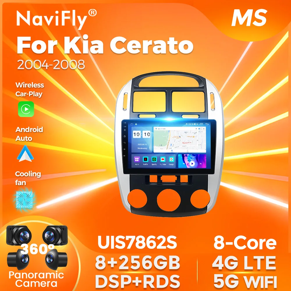 Navifly 8+256G Android 12.0 Car Multimedia Player For Kia Cerato 2004 2005 2006 - £3,102,238.38 GBP+