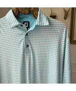 FootJoy Mens Moisture Wicking Aqua Grid Polo Golf Shirt L - €22,24 EUR