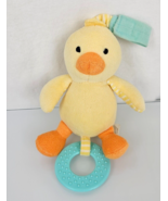 Carters Child of Mine Stuffed Plush Duck Chick Ring Link Clip On Rattle ... - £19.43 GBP