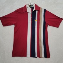 Jack Nicklaus Golden Bear Men’s Golf Polo Shirt M Striped Red White Blue Beige - £17.58 GBP