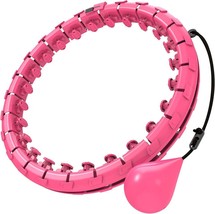 Weighted Infinity Hoops for Adults Weight Loss,24 Knots Detachable Hoop   (Pink) - £15.45 GBP