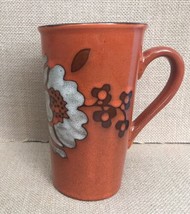 Natures Home Rustic Boho Autumn Burnt Orange Floral Mug Tall Coffee Cup - $8.91