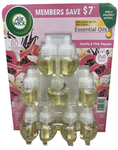 Air Wick Vanilla &amp; Pink Papaya Esssential Oils 9 Fragrance Bottle Refills+Warmer - £33.38 GBP