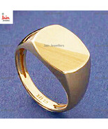 18 Kt, 22 Kt Real Solid Yellow Gold Matte &amp; Polished Shiny Signet Men&#39;s ... - $1,895.31+