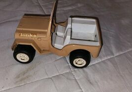 VTG Metal Tonka Jeep Tan Fat Wheels Fold Down Windshield Classic 1960s 6... - $35.99