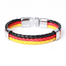 TYO New Fashion Braided Surfer Bandage National Spain Flag Leather Bracelets Tre - £8.51 GBP