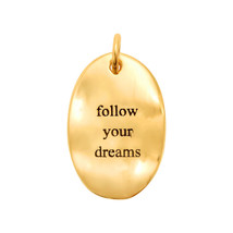 Motivational &#39;follow our dreams&#39; Gold Over Sterling Silver Charm Pendant - £10.94 GBP