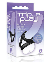 The 9&#39;s Triple Ring Tpr Cock Ring Black - $11.29