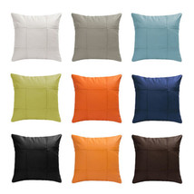 20&quot;x20&quot; Faux Leather Throw Pillow Covers Sofa Cushion Cover Case Home Decor - £19.76 GBP