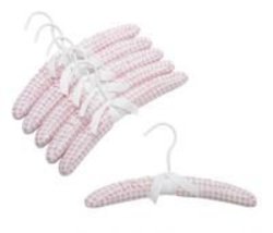 12&quot; Childrens Pink &amp; White Lattice Padded Hangers - £18.74 GBP