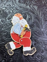 Vintage Hallmark Ornament Wood Santa Claus With Movable Arms &amp; Legs Christmas - £9.00 GBP