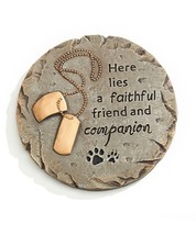 Memorial Pet Wall Plaque or Stepping Stone with Sentiment Dog Tags Round Cement