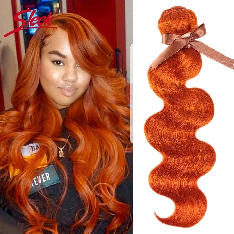Sleek Body Wave Orange Bundles Human Hair Brazilian Body Wave Natural Re... - $21.76+