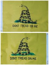 Gadsden Don&#39;t Tread On Me DTOM Yellow Snake (Double Sided Words Only) 2x3 2&#39;x3&#39;  - £19.99 GBP