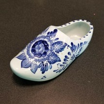 DELFT Blauw Porcelain Dutch Shoe Planter HOLLAND Blue &amp; White Floral Fig... - £9.40 GBP