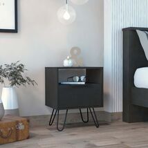 Vienna Nightstand: Shelves &amp; Hairpin Legs - $118.99