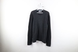 Vintage Aeropostale Mens Medium Slim Fit Blank Chunky Ribbed Knit Sweater Gray - £39.52 GBP