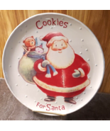 HALLMARK Cookies for Santa Christmas 9 1/4&quot; Plate Playful Santa with Bag... - €12,89 EUR