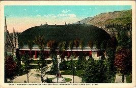 Great Mormon Tabernacle Sea-Gull Monument Salt Lake City UT  UNP WB Postcard E5 - £3.05 GBP