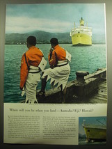 1958 Orient &amp; Pacific Lines Cruise Ad - Where will you be when you land - £14.78 GBP