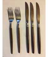 Vintage EKCO ETERNA Canoe Muffin Flatware Mid Century Modern MCM 5 Forks... - £19.30 GBP