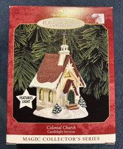 1999 Hallmark Keepsake Ornament Colonial Church Candlelight Magic Collector&#39;s - £11.95 GBP