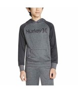 Hurley Long Sleeve Pullover Hoodie Charcoal Gray &amp; Black Boy&#39;s Sz S (8) NWT - $20.47