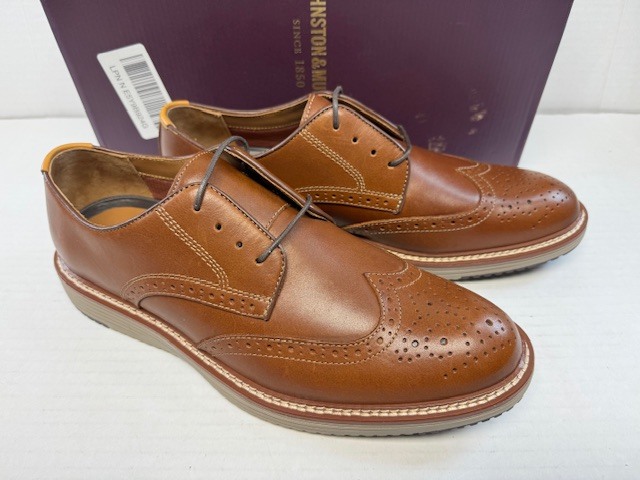 Johnston &amp; Murphy Upton Wingtip Dress Casual Shoe, Tan Full Grain, 10 M - $97.00
