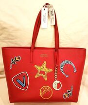 Versace Italy Handbag/Shoulder Bag Red Leather Versace Logo and Medallion - $326.68