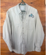 Vintage Columbia Shirt Mens Medium Beige Long Sleeve Regular Fit Cotton ... - €19,15 EUR