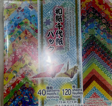 Pack of 120 Sheets Japanese 6&quot; Origami Double-Sided Chiyogami Artwork Folding... - £13.40 GBP