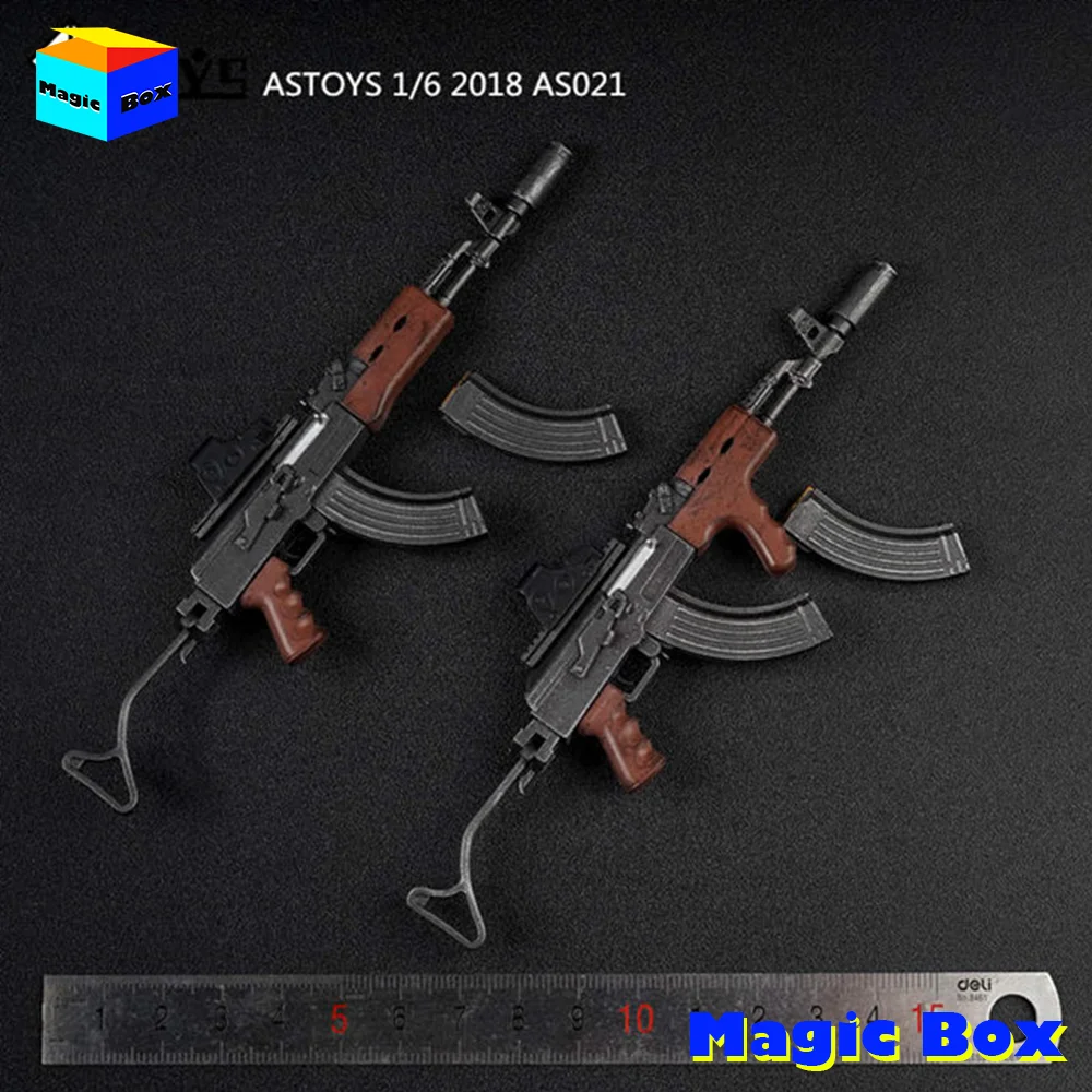 Ys as021 1 6 soldier ak47 rifle russian military weapon model wood grain version for 12 thumb200