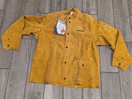 Radnor Yellow 30&quot; Leather Button-Up Welding Jacket Adult Size L Large NEW - $75.00