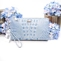 Brahmin Daisy Heavenly Blue Melbourne Leather Daisy Clutch Wristlet NWT - $128.21