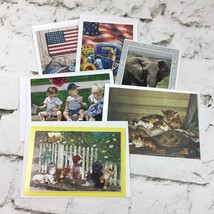 Greeting Cards Blank Inside Lot Of 6 Patriotic Americana Pets Animals El... - $11.88
