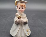 Vintage Josef Originals Graduation Angel Boy Holding Scroll Gray Figurine - $27.22