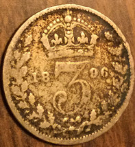 1896 Uk Gb Great Britain Silver Threepence Coin - £2.82 GBP