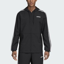 adidas Men&#39;s Essentials 3-stripes Woven Windbreaker Black Jacket Size Me... - £40.97 GBP