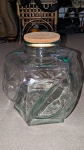 Very Large Vintage green hexagon countertop  jar made in Italy Excellent... - $89.09